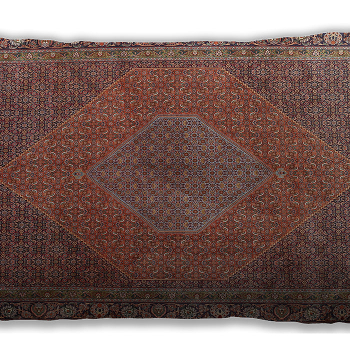 Traditional Classic Rectangular Saffron Red Lumbar Throw Pillow, 13 inch by 19 inch, lbtr3492