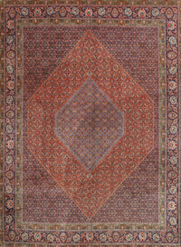 Machine Washable Traditional Saffron Red Rug, wshtr3492