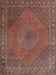 Machine Washable Traditional Saffron Red Rug, wshtr3492