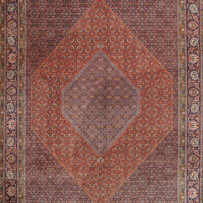 Machine Washable Traditional Saffron Red Rug, wshtr3492