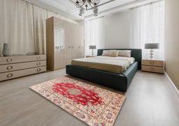 Traditional Cherry Red Persian Rug in a Bedroom, tr3494