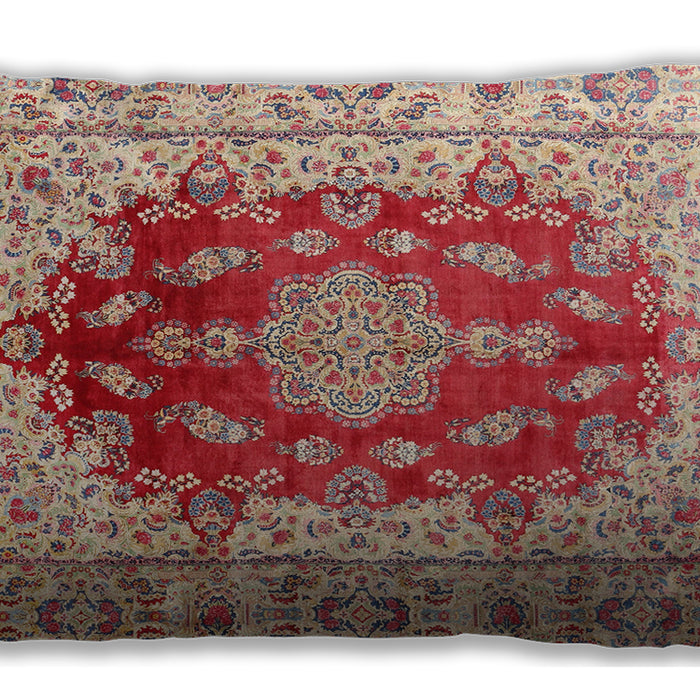 Traditional Classic Rectangular Cherry Red Lumbar Throw Pillow, 13 inch by 19 inch, lbtr3494