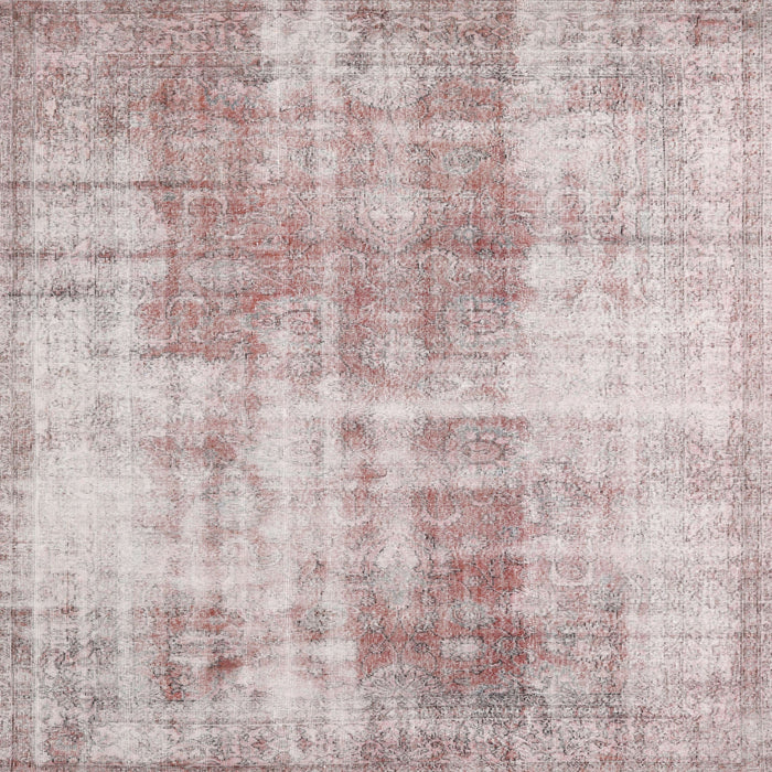 Square Traditional Rose Gold Pink Persian Rug, tr3496