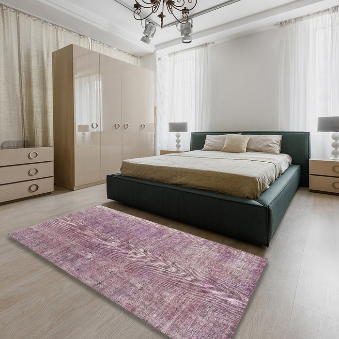 Traditional Mauve Taupe Purple Persian Rug in a Bedroom, tr3497
