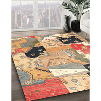 Traditional Sienna Brown Patchwork Rug, tr3498