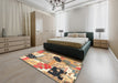 Machine Washable Traditional Sienna Brown Rug in a Bedroom, wshtr3498