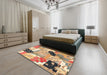 Traditional Sienna Brown Patchwork Rug in a Bedroom, tr3498