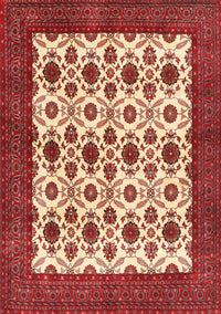 Machine Washable Traditional Sandy Brown Rug, wshtr3499