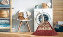 Machine Washable Traditional Sandy Brown Rug in a Washing Machine, wshtr3499