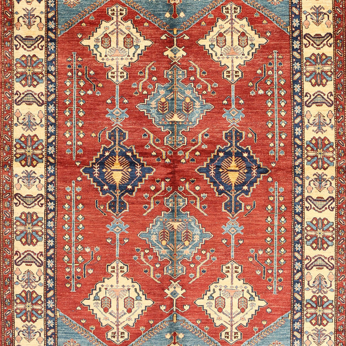 Traditional Brownish Green Geometric Rug, tr349