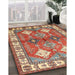 Traditional Brownish Green Geometric Rug in Family Room, tr349