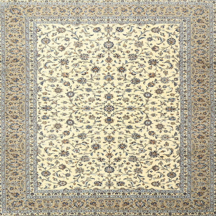 Round Machine Washable Traditional Khaki Green Rug, wshtr3500