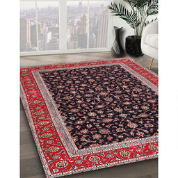 Traditional Deep Red Persian Rug in Family Room, tr3502