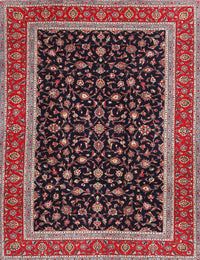 Machine Washable Traditional Deep Red Rug, wshtr3502