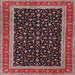 Round Machine Washable Traditional Deep Red Rug, wshtr3502