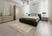 Machine Washable Traditional Brown Rug in a Bedroom, wshtr3506