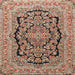 Square Traditional Dark Sienna Brown Persian Rug, tr3508