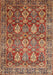 Machine Washable Traditional Tomato Red Rug, wshtr350