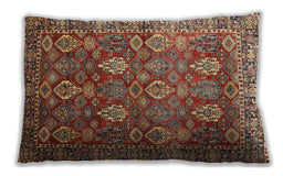 Traditional Classic Rectangular Tomato Red Lumbar Throw Pillow, 13 inch by 19 inch, lbtr350