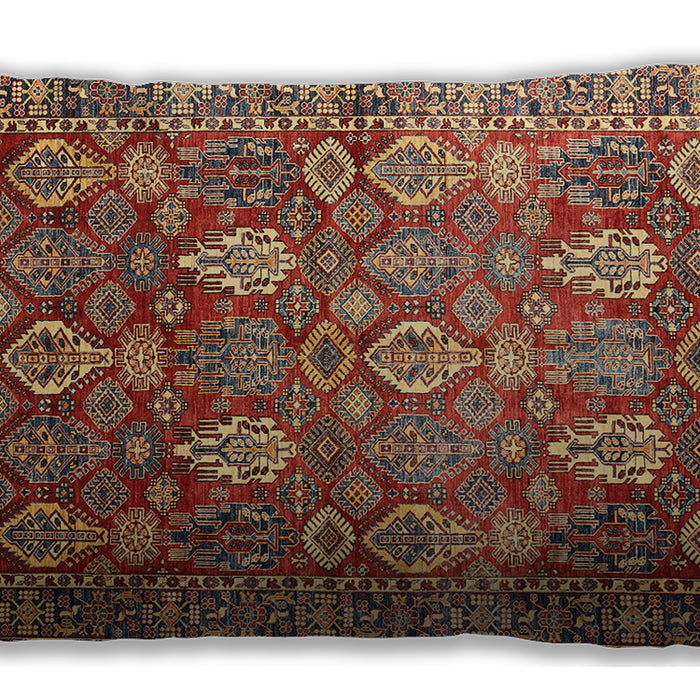 Traditional Classic Rectangular Tomato Red Lumbar Throw Pillow, 13 inch by 19 inch, lbtr350