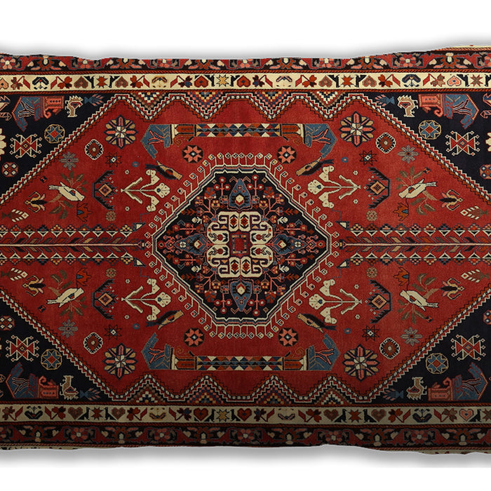 Traditional Classic Rectangular Tomato Red Lumbar Throw Pillow, 13 inch by 19 inch, lbtr3510