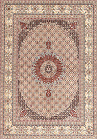 Machine Washable Traditional Deep Peach Orange Rug, wshtr3511