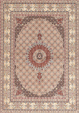 Machine Washable Traditional Deep Peach Orange Rug, wshtr3511