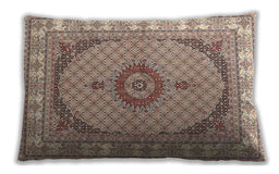 Traditional Classic Rectangular Deep Peach Orange Lumbar Throw Pillow, 13 inch by 19 inch, lbtr3511