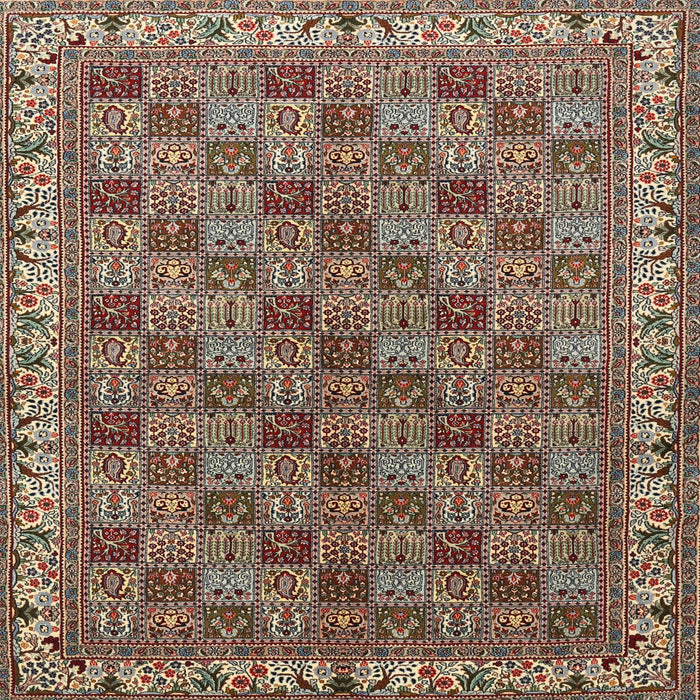 Square Traditional Light French Beige Brown Persian Rug, tr3512