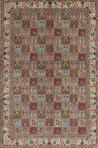 Machine Washable Traditional Light French Beige Brown Rug, wshtr3512