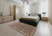 Traditional Light French Beige Brown Persian Rug in a Bedroom, tr3512