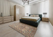 Traditional Reddish Brown Animal Rug in a Bedroom, tr3514