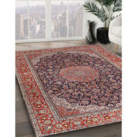 Traditional Saffron Red Medallion Rug, tr3515