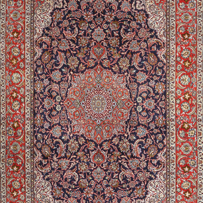 Traditional Saffron Red Medallion Rug, tr3515