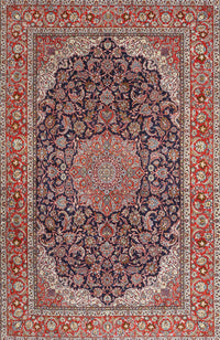 Machine Washable Traditional Saffron Red Rug, wshtr3515