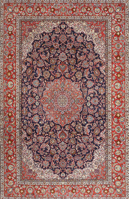 Machine Washable Traditional Saffron Red Rug, wshtr3515