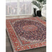 Traditional Saffron Red Medallion Rug in Family Room, tr3515