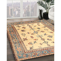 Traditional Dark Gold Brown Persian Rug, tr3517