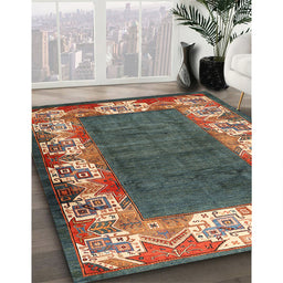 Machine Washable Traditional Dark Sienna Brown Rug in a Family Room, wshtr3518