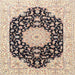 Round Machine Washable Traditional Brown Rug, wshtr3520