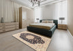 Traditional Brown Persian Rug in a Bedroom, tr3520