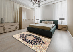 Traditional Brown Persian Rug in a Bedroom, tr3520