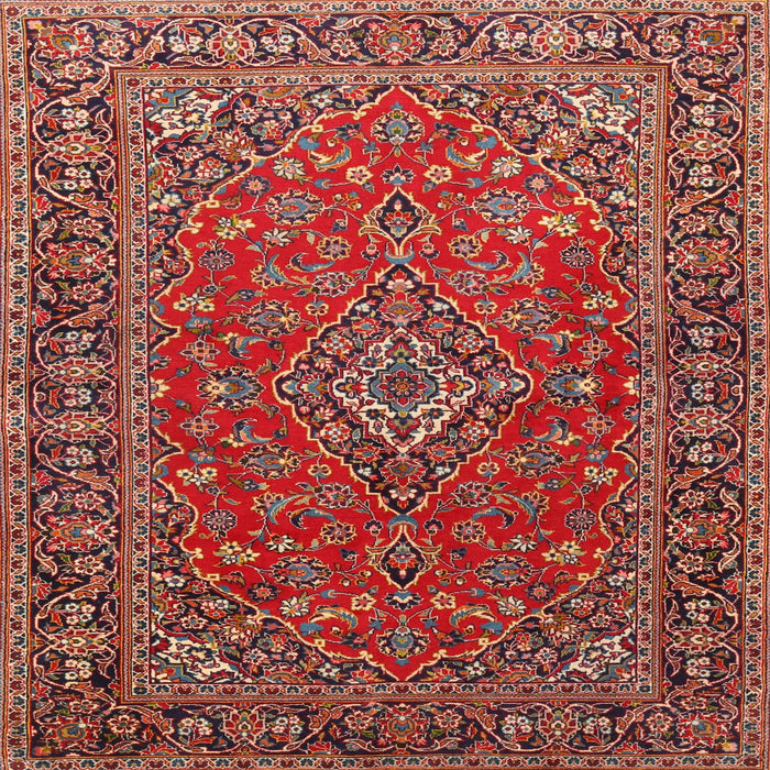 Square Traditional Orange Salmon Pink Persian Rug, tr3522