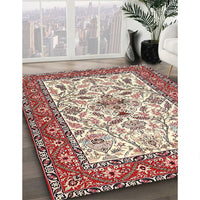 Traditional Brown Red Animal Rug, tr3524