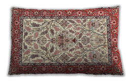 Traditional Classic Rectangular Brown Red Lumbar Throw Pillow, 13 inch by 19 inch, lbtr3524