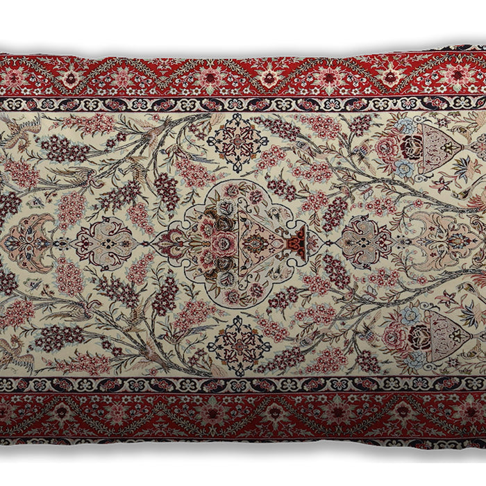 Traditional Classic Rectangular Brown Red Lumbar Throw Pillow, 13 inch by 19 inch, lbtr3524
