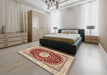 Traditional Brown Medallion Rug in a Bedroom, tr3525