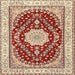 Square Traditional Brown Medallion Rug, tr3525