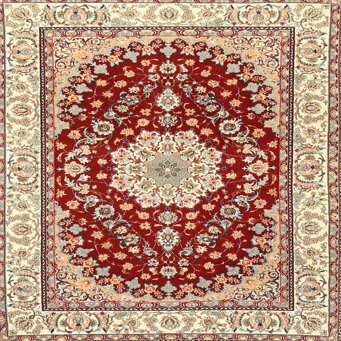 Round Machine Washable Traditional Brown Rug, wshtr3525