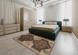 Traditional Bakers Brown Persian Rug in a Bedroom, tr3528